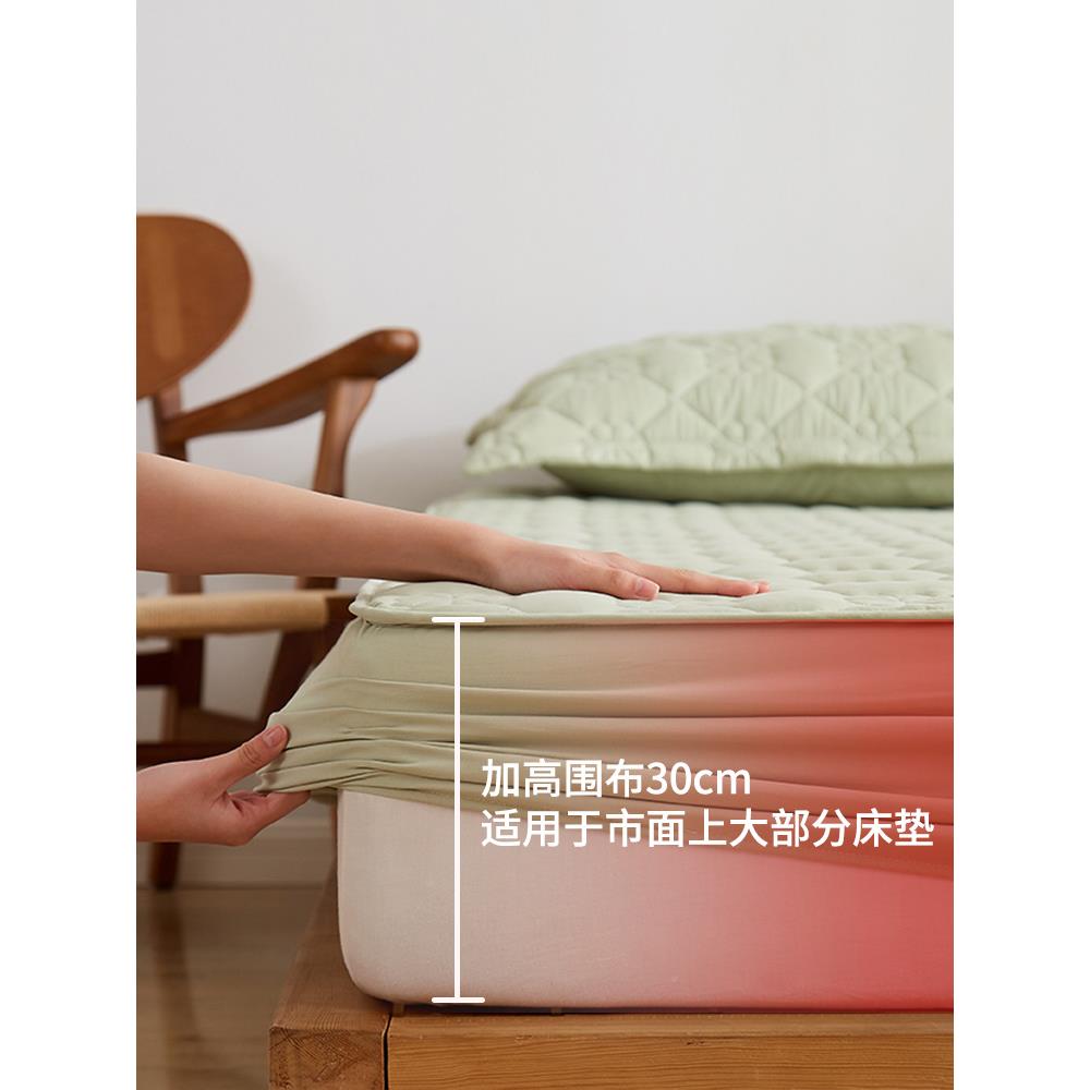V45OA类防水尿夹棉床尘笠单隔件厚床加罩床垫保护罩防F7675MT8全