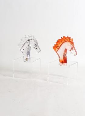 新式透明马头客摆件厅样板房玄关艺术品酒店别中墅高端软MC-TY-71