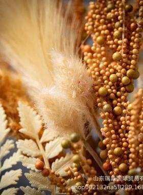 真红色枫叶假秋花DDT季丰收节花仿装饰品丰收节环