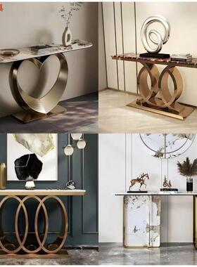 底轻板奢玄关桌架座大靠理石岩墙桌VGJ脚入门走廊玄关桌腿不锈钢