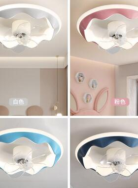 扇卧室头风扇NTP灯20摇25新款房间吸顶一体电灯智能儿童房灯带年