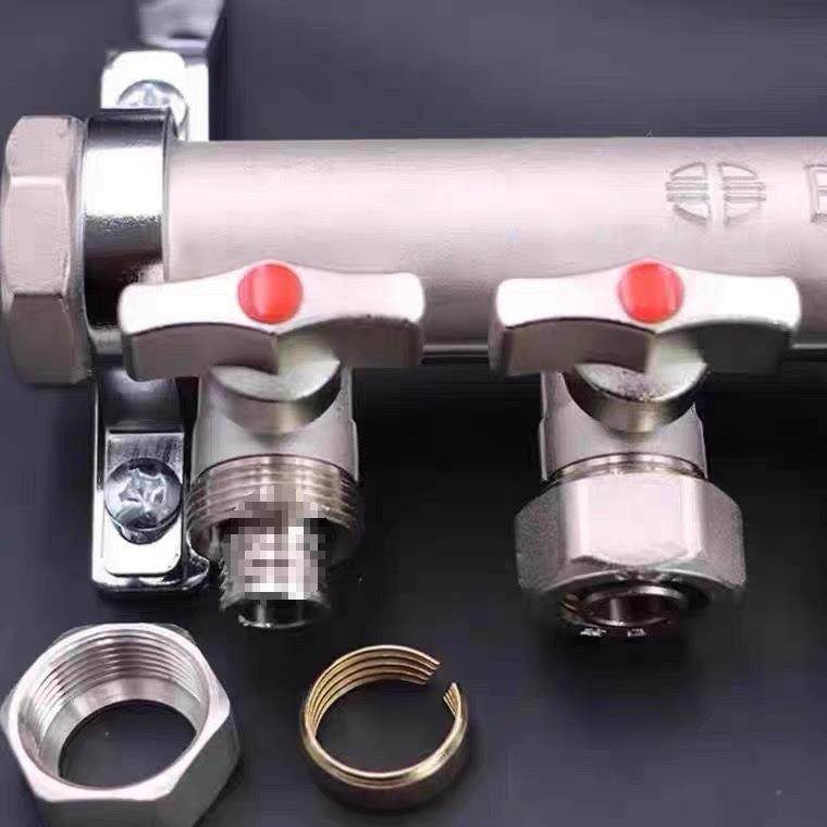 日丰暖分水全铜1寸主体20GUD分家装地暖支管集水器5路器地暖垒地