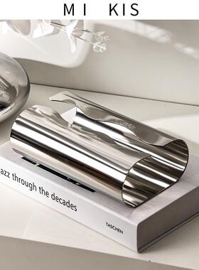 丹麦m纸ikis创意奢不锈钢巾盒纸巾收纳盒盒客75965厅高档轻风抽纸