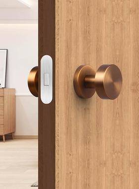 双面磁吸体门锁卧室内静音隐形锁锁具家门木把手斜舌门87358整套