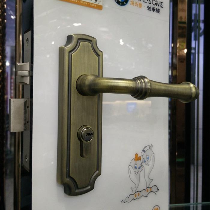 海诗中式欧式室内卧室房AMJ间门锁实卫生分间体执手蔓锁具木门把