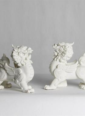 新式狮貔中貅摆件客厅几茶书房桌书档摆设书立书靠样板子间装JTJ