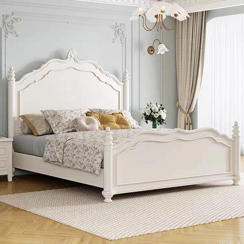 法式1实木床.8主卧双人大米床1.SY-1102#5米奶油公风白色单人床卧