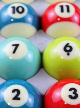 眼龙美式六台球黑八42152水独晶台球子美式十彩桌球标准号大台球