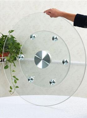 餐桌转盘钢化玻璃用钢大化圆桌底58964座台面饭桌圆家桌面玻璃转