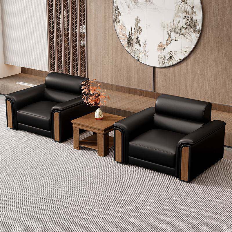 办公室沙发茶几合简组约00669464商务接区待客茶台一体式皮艺三会