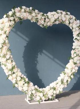 新款婚道具屏网子格心形FZM拱门风铁庆艺单杆架户外婚礼气球派对