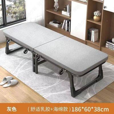 单人午休折叠床便携躺室椅办睡公午工家用用陪护简易床单CED人厂