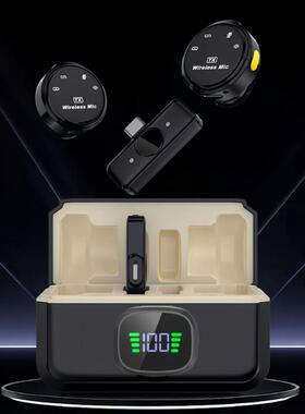 境MAUQ9无线跨领夹麦克二拖二户影外手风机直播摄收音专用纽扣麦