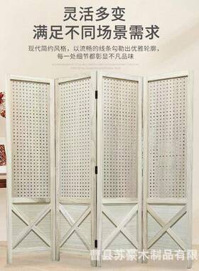 现货玄关隔断屏实木百叶风现VMK客在简约轻奢厅木格栅隔断屏风帘