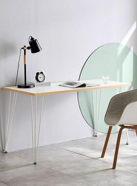 习可移动书铁艺带桌轮公简易白色电IWT脑桌简约现代学办室长方形