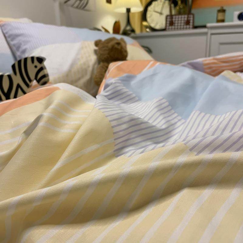 205新被款亲肤舒适全棉床水洗棉四件套学生宿舍套单家用240707-7