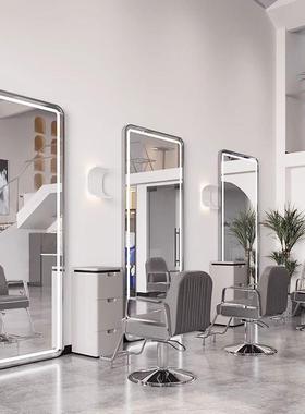 网红理10688店镜台美发店E镜子发廊专用发镜简发约带LD灯挂墙单面