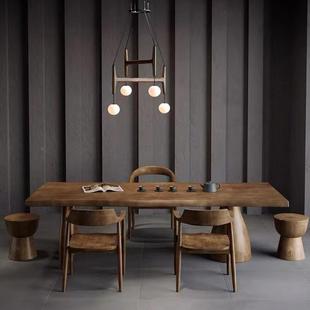 大气原木14821茶桌椅复组合接洽谈实会客家用阳台泡茶桌子古方形