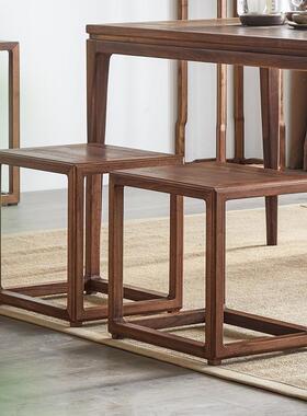 黑凳胡13422木实木凳子圆凳榆方凳木客餐茶桌凳桃化妆餐凳折叠凳