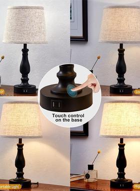 美式氛围灯18091简约复古创意小台灯装饰触摸调亚马个逊灯性光床