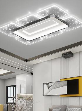 客厅大吸灯大气轻奢长书方形顶灯简约现代超餐薄厅PGP房星星大厅