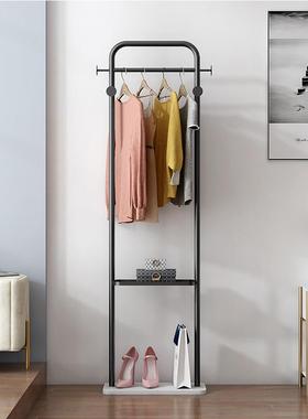 衣服装展示卧23531室架墙角衣帽架收纳置物架简铁艺挂衣杆网红服
