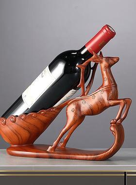 红酒摆ALY件高福柜禄寿鹿创意档客厅家居玄关餐架边电视酒柜装饰