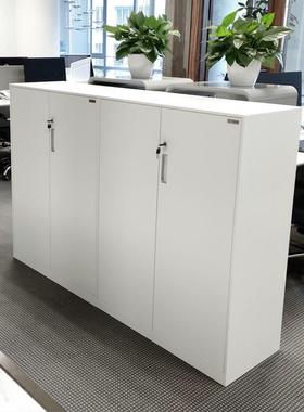 佰优隔文柜件柜资料柜办公室矮柜铁皮柜桌边储物柜JUE断柜白色密