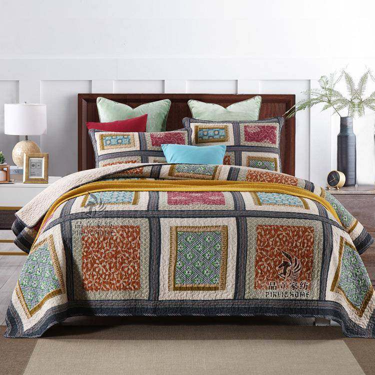 美式乡村真拼接床品套件纯棉水洗手工拼块绗缝被三件套,农用物资,其他肥料,淘宝优惠券,粉丝福利购,淘宝优惠卷