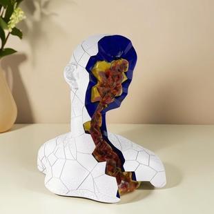 北欧玄关抽象人物雕塑树脂摆件样板房售楼处样板房间复古软装 饰品