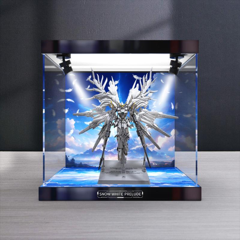 适用白雪姬日版万代飞翼零式改天使高达模型防尘亚克力收纳盒