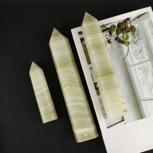 新品天然水晶宝石阿富汗玉单尖大柱子原石打磨摆件家居促销价