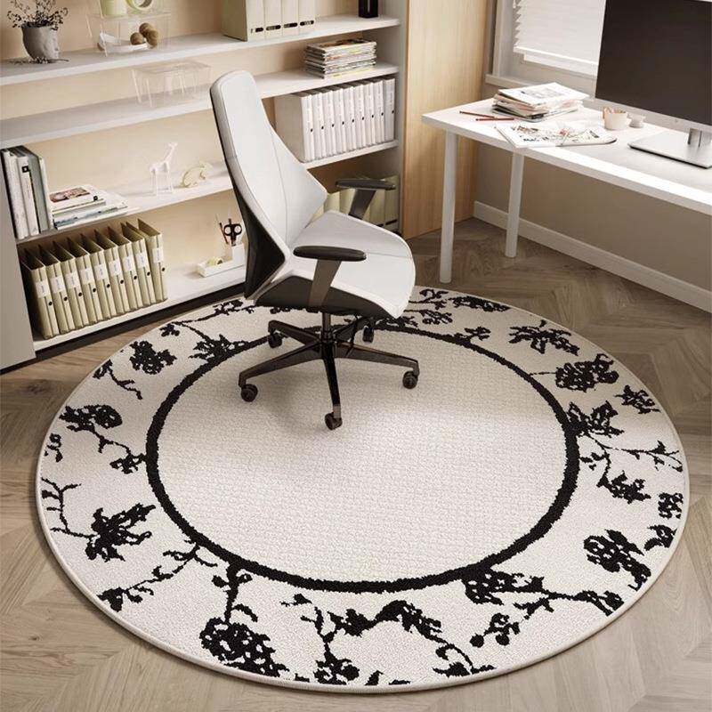 圆形转椅地毯防水防污轻奢高级感免洗可擦书房椅子地垫电脑椅学习