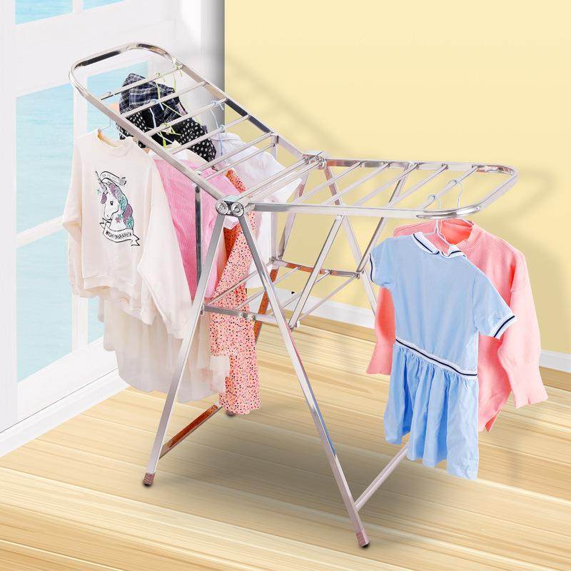 可折叠家用简易落地晾衣架室内阳台户外翼形毛巾被子婴儿挂晒衣架