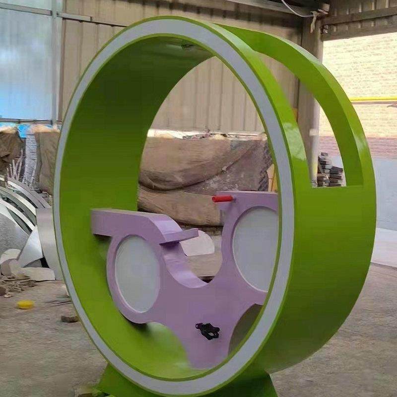 景观雕塑发电单车装置脚踏感应多人互动单车喷泉装置划船机装置