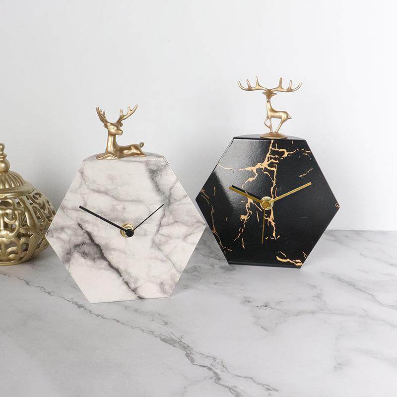 创意六角台钟摆钟装饰钟表客厅卧室摆钟北欧小钟表座钟桌面立式钟,农用物资,其他肥料,淘宝优惠券,粉丝福利购,淘宝优惠卷