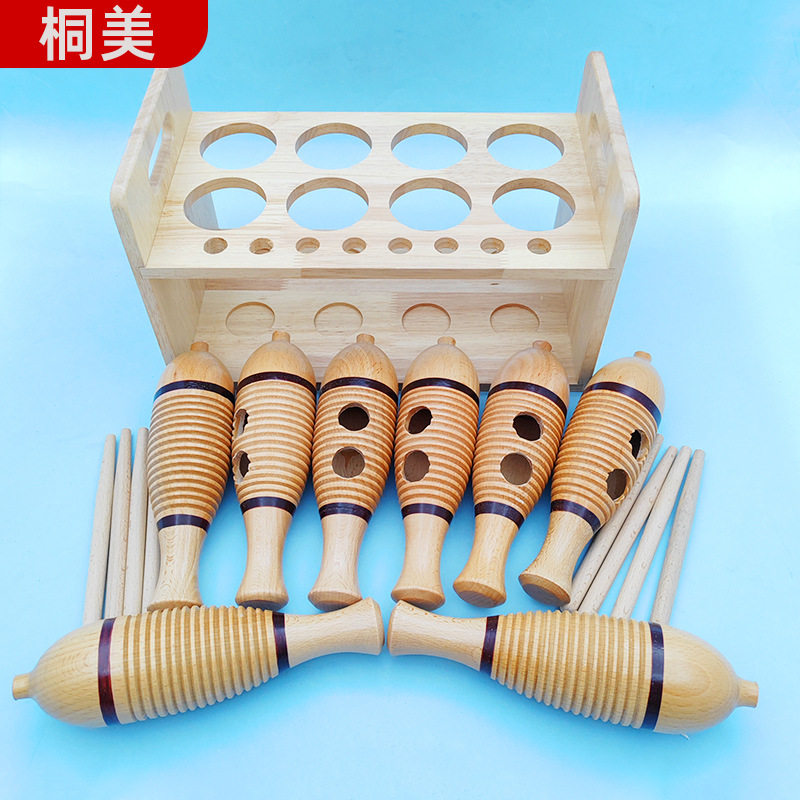 奥尔夫乐器榉木小鱼蛙音乐教具刮蛙鱼蛙鸣筒刮胡幼儿园木鱼梆子