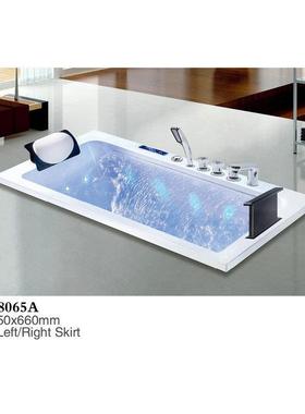 豪华嵌入式亚克力成人按摩浴缸酒店家用带靠枕瀑布采购8065A