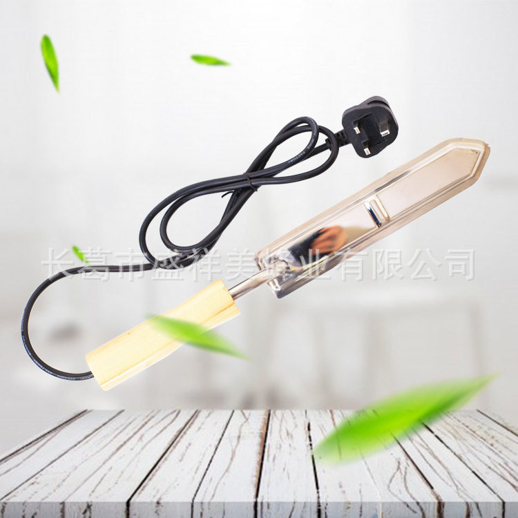 盛祥美蜂具电动加热木把不锈钢Z型割蜜刀欧美澳英四种插头
