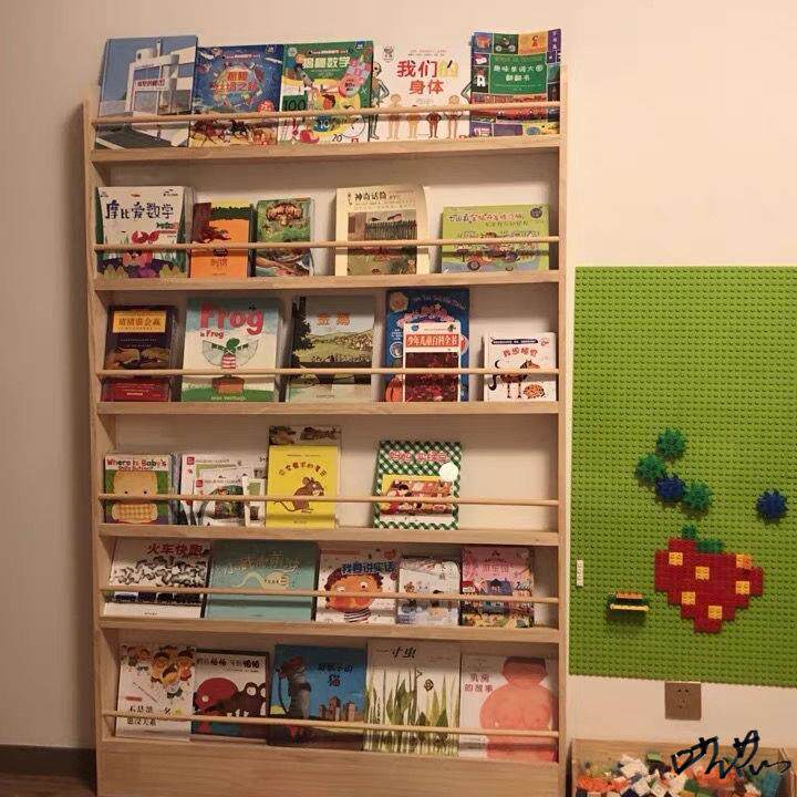 幼儿园绘本书架学生读书角打孔简易小书格子柜组合阅览室卡通书柜