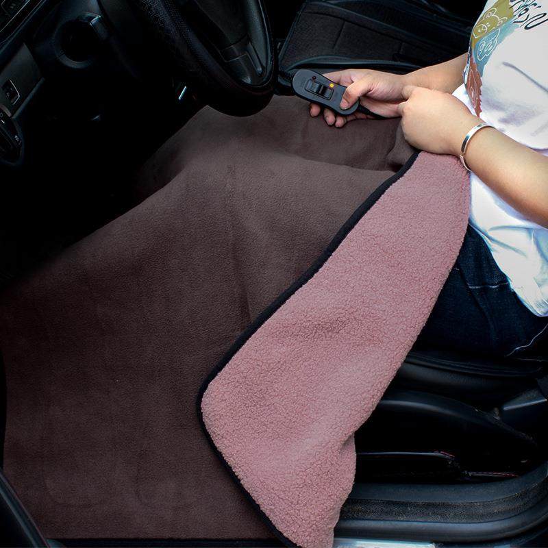 亲肤泰迪绒车用电热毯110*70cm护膝盖毯30分定时