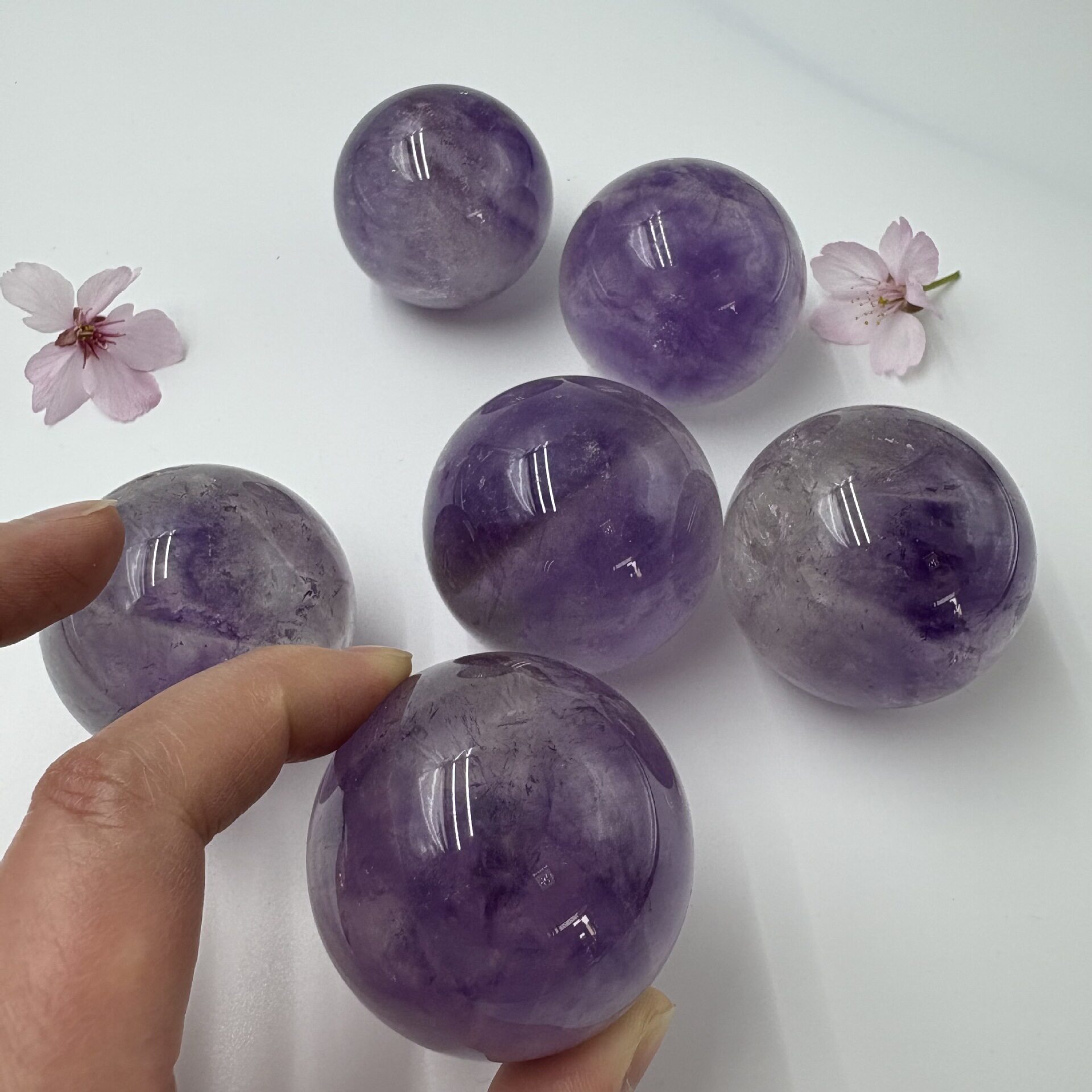 厂家批发天然紫水晶原石玻利维亚紫水晶球纯手工切割打磨水晶球