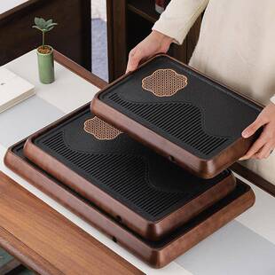 新款精品高端木石质茶盘高级茶台客厅家用蓄水排水两用办公室送礼