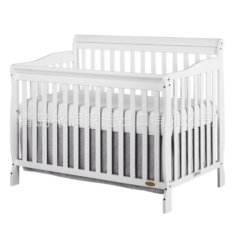 外贸出口美式实木大尺寸婴幼儿床宝宝BB床可拼大床BABYCRIB