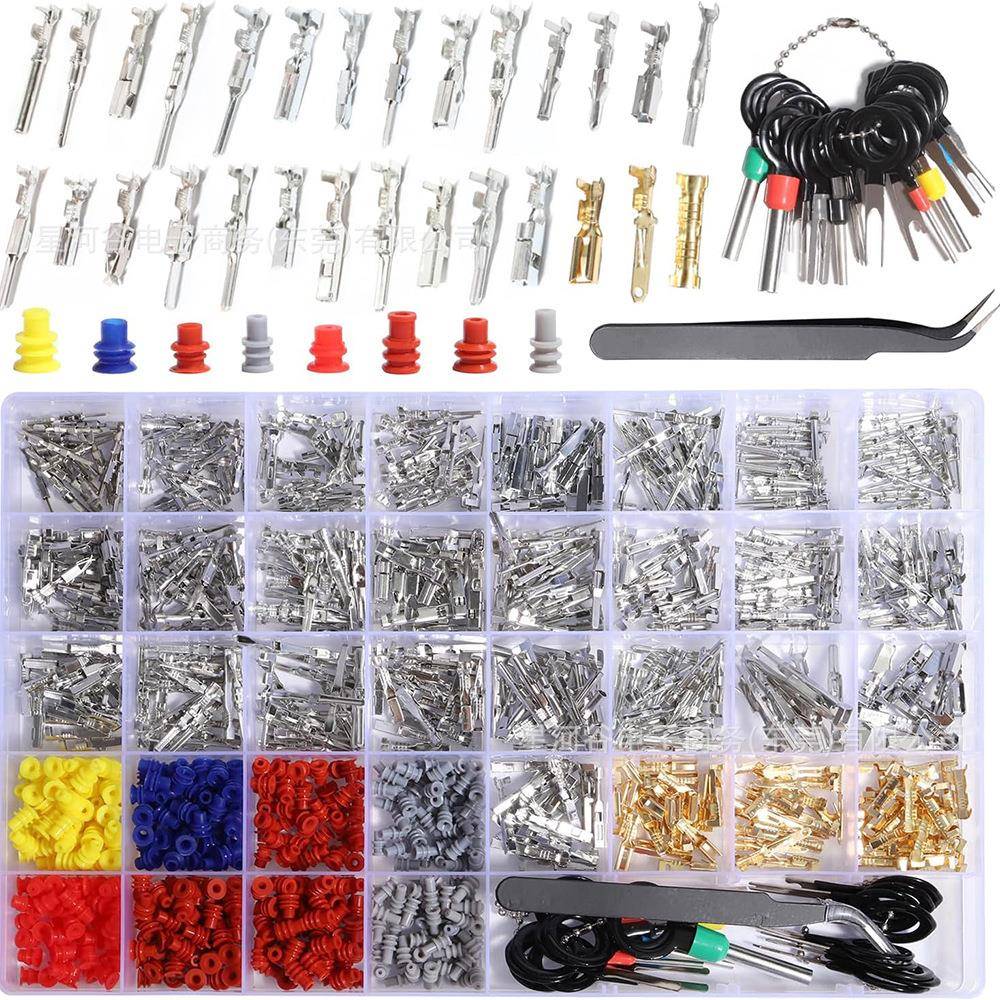 950PCS盒装铜公母接插件汽车连接器插针压接端子1-3.5mm