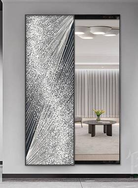 主卧镜挂子现代入装户轻奢抽象玄隐藏式客厅墙饰画画穿关BFB衣镜