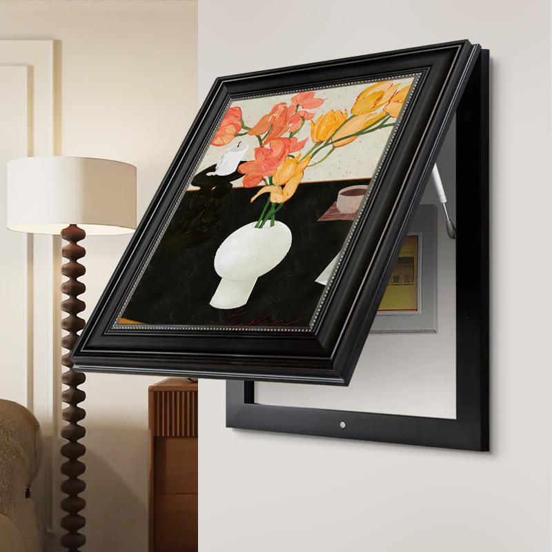 《瓶花》式复电表箱古装饰画遮挡配电闸箱关弱电法XUP箱竖版开挂