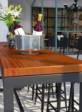 实木吧台桌家用客厅玄TM-59393隔断柜板小桌椅组合靠墙高脚桌关现