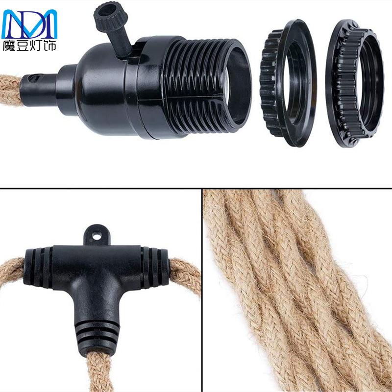 亚逊美式复麻古工业入插式吊马灯ARH悬挂灯绳三头厨房岛卧室客厅