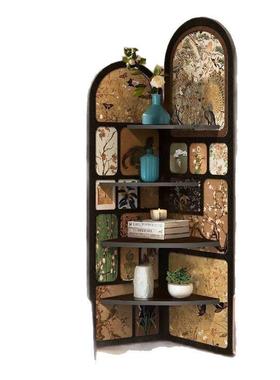 复古风转角置物架沙发36686旁收纳角柜中vi古nta客ge摆件三厅中式